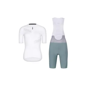 RIVANELLE Cyklistický krátky dres a krátke nohavice - CRYSTELLE - zelená/biela RIVANELLE Cyklistický krátky dres a krátke nohavice - CRYSTELLE - zelená/biela