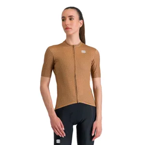 Dámsky cyklistický dres s krátkym rukávom SPORTFUL Checkmate w jersey, gold mauve Dámsky cyklistický dres s krátkym rukávom SPORTFUL Checkmate w jersey, gold mauve