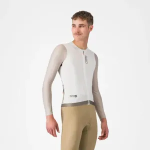 CASTELLI Cyklistický dres s dlhým rukávom letný - CORRETTO LS - béžová/ivory CASTELLI Cyklistický dres s dlhým rukávom letný - CORRETTO LS - béžová/ivory