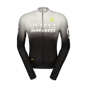 SCOTT Cyklistický dres s dlhým rukávom letný - SCOTT-SRAM PRO - čierna/biela SCOTT Cyklistický dres s dlhým rukávom letný - SCOTT-SRAM PRO - čierna/biela