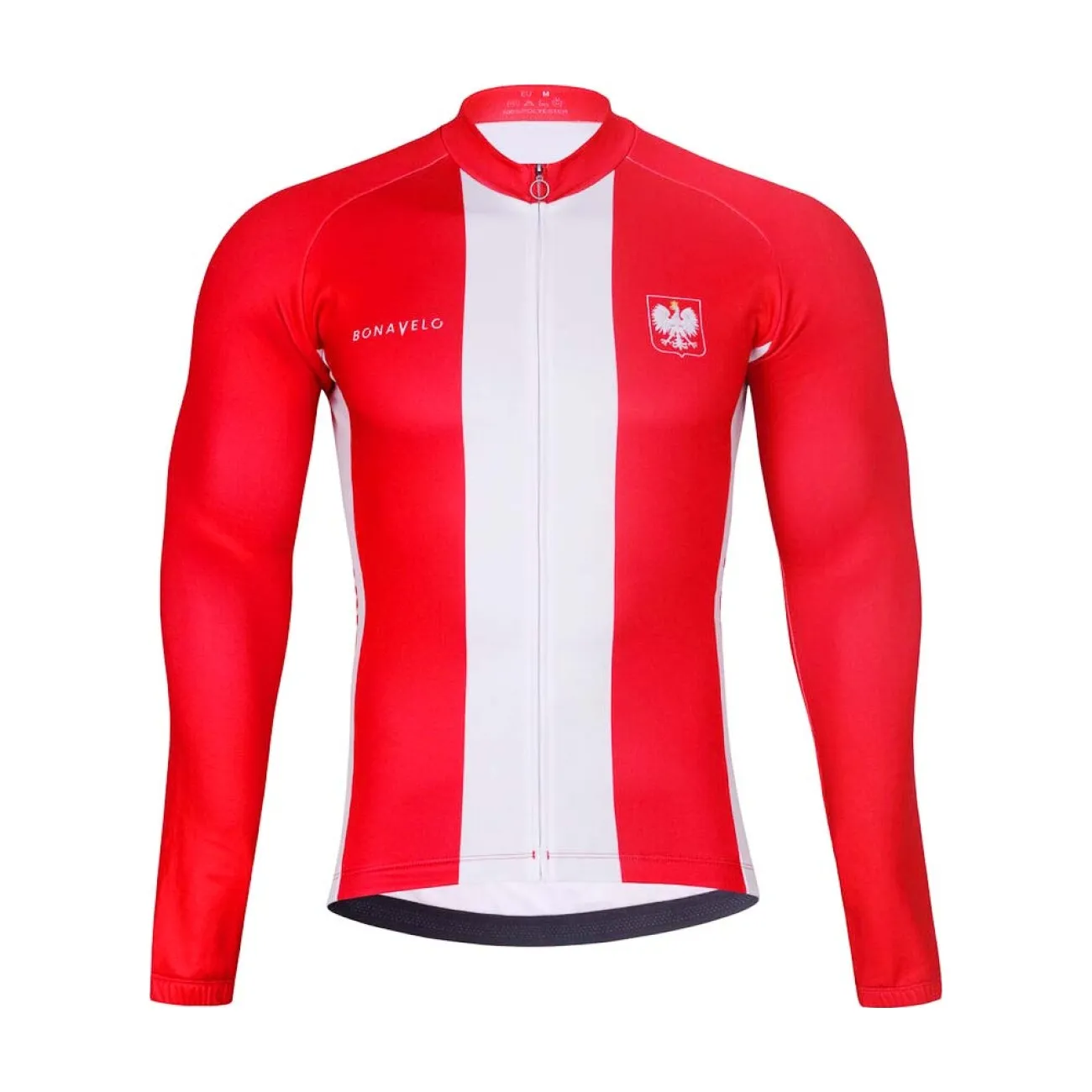 BONAVELO Cyklistický dres s dlhým rukávom zimný - POLAND WINTER - červená/biela BONAVELO Cyklistický dres s dlhým rukávom zimný - POLAND WINTER - červená/biela