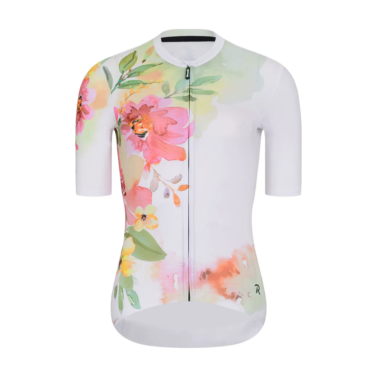 RIVANELLE Cyklistický dres s krátkym rukávom - FLOWERY LADY - biela/ružová/zelená RIVANELLE Cyklistický dres s krátkym rukávom - FLOWERY LADY - biela/ružová/zelená