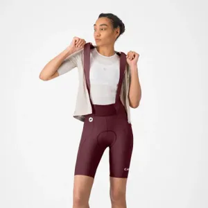 CASTELLI Cyklistické nohavice krátke s trakmi - ESPRESSO 2 W DT - bordová CASTELLI Cyklistické nohavice krátke s trakmi - ESPRESSO 2 W DT - bordová