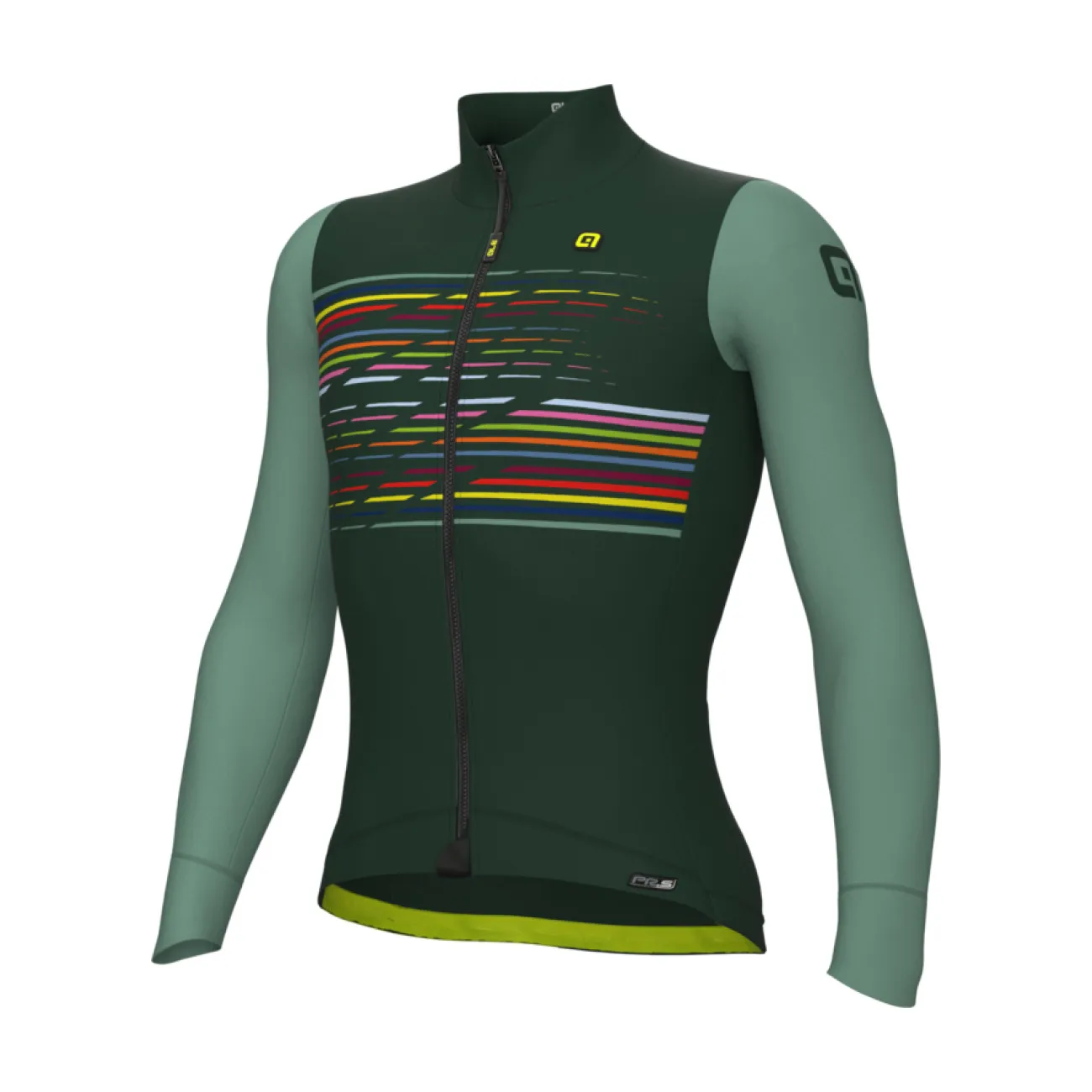 ALÉ Cyklistický dres s dlhým rukávom zimný - LOGO PR-S - zelená ALÉ Cyklistický dres s dlhým rukávom zimný - LOGO PR-S - zelená
