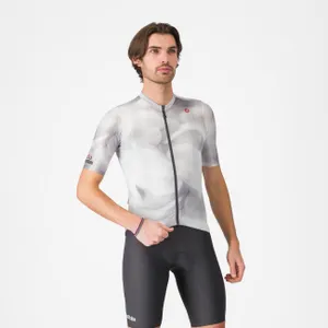 CASTELLI Cyklistický dres s krátkym rukávom - GIRO ESPRESSO - šedá CASTELLI Cyklistický dres s krátkym rukávom - GIRO ESPRESSO - šedá