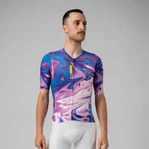 ALÉ Cyklistický dres s krátkym rukávom - SMOOTHIE - modrá/fialová ALÉ Cyklistický dres s krátkym rukávom - SMOOTHIE - modrá/fialová