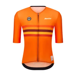 SANTINI Cyklistický dres s krátkym rukávom - UCI WORLD CHAMPION NETHERLANDS - oranžová SANTINI Cyklistický dres s krátkym rukávom - UCI WORLD CHAMPION NETHERLANDS - oranžová