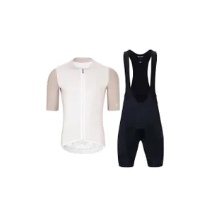 HOLOKOLO Cyklistický krátky dres a krátke nohavice - PERFORMANCE - čierna/béžová HOLOKOLO Cyklistický krátky dres a krátke nohavice - PERFORMANCE - čierna/béžová