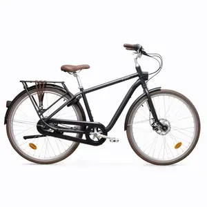Mestský bicykel - Mestský bicykel Elops 900 so zvýšeným rámom hliníkový čierny Mestský bicykel - Mestský bicykel Elops 900 so zvýšeným rámom hliníkový čierny