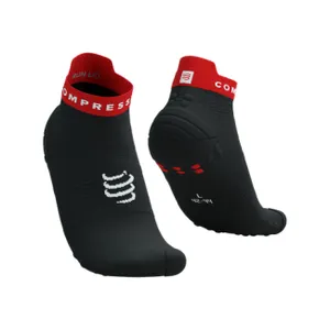 COMPRESSPORT Cyklistické ponožky členkové - PRO RACING V4.0 RUN LOW - čierna/červená COMPRESSPORT Cyklistické ponožky členkové - PRO RACING V4.0 RUN LOW - čierna/červená