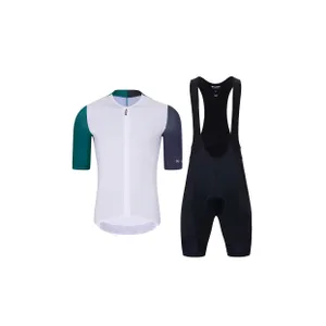 HOLOKOLO Cyklistický krátky dres a krátke nohavice - PERFORMANCE - fialová/biela HOLOKOLO Cyklistický krátky dres a krátke nohavice - PERFORMANCE - fialová/biela