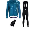 HOLOKOLO Cyklistický dlhý dres a nohavice - PASSION WINTER - modrá/čierna HOLOKOLO Cyklistický dlhý dres a nohavice - PASSION WINTER - modrá/čierna