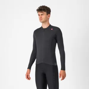 CASTELLI Cyklistický dres s dlhým rukávom zimný - ESPRESSO THERMAL - antracitová CASTELLI Cyklistický dres s dlhým rukávom zimný - ESPRESSO THERMAL - antracitová