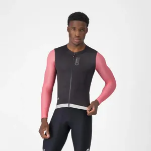 CASTELLI Cyklistický dres s dlhým rukávom letný - CORRETTO LS - čierna/ružová CASTELLI Cyklistický dres s dlhým rukávom letný - CORRETTO LS - čierna/ružová