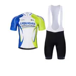 BONAVELO Cyklistický krátky dres a krátke nohavice - LIQUIGAS CANNONDALE - čierna/modrá/zelená BONAVELO Cyklistický krátky dres a krátke nohavice - LIQUIGAS CANNONDALE - čierna/modrá/zelená