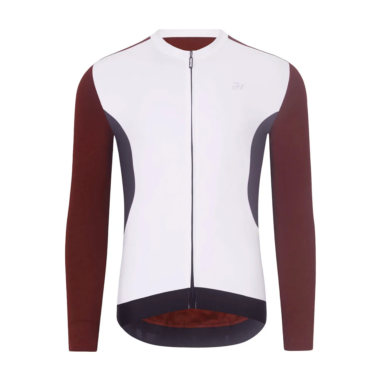 HOLOKOLO Cyklistický dres s dlhým rukávom zimný - SPECIAL - biela/bordová HOLOKOLO Cyklistický dres s dlhým rukávom zimný - SPECIAL - biela/bordová