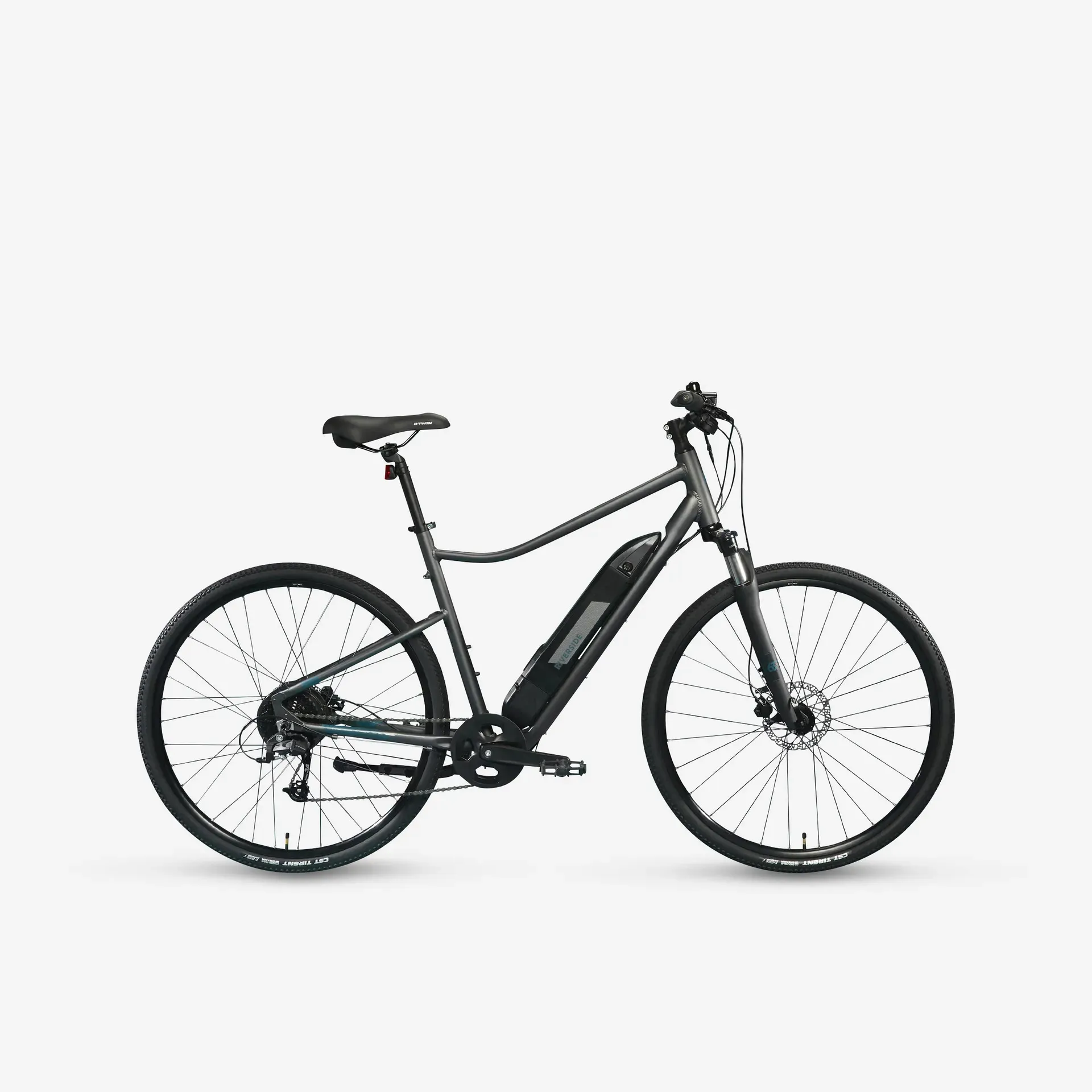 Trekingový bicykel - Elektrický trekingový bicykel 500 E sivý Trekingový bicykel - Elektrický trekingový bicykel 500 E sivý