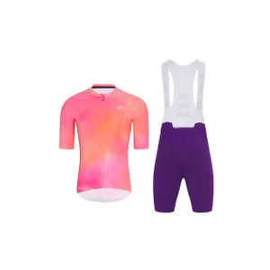 HOLOKOLO Cyklistický krátky dres a krátke nohavice - COSMA - fialová/oranžová/ružová HOLOKOLO Cyklistický krátky dres a krátke nohavice - COSMA - fialová/oranžová/ružová