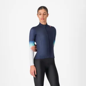 CASTELLI Cyklistický dres s dlhým rukávom zimný - CORSO THERMAL - modrá CASTELLI Cyklistický dres s dlhým rukávom zimný - CORSO THERMAL - modrá