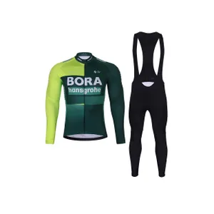 BONAVELO Cyklistická zimná bunda a nohavice - BORA 2024 - zelená/biela BONAVELO Cyklistická zimná bunda a nohavice - BORA 2024 - zelená/biela