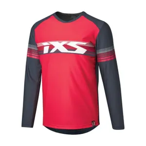 IXS Cyklistický dres s dlhým rukávom letný - TRIGGER LITE 1.1 KIDS - červená/modrá IXS Cyklistický dres s dlhým rukávom letný - TRIGGER LITE 1.1 KIDS - červená/modrá