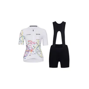 RIVANELLE Cyklistický krátky dres a krátke nohavice - MAAPPI ELITE - biela/žltá RIVANELLE Cyklistický krátky dres a krátke nohavice - MAAPPI ELITE - biela/žltá