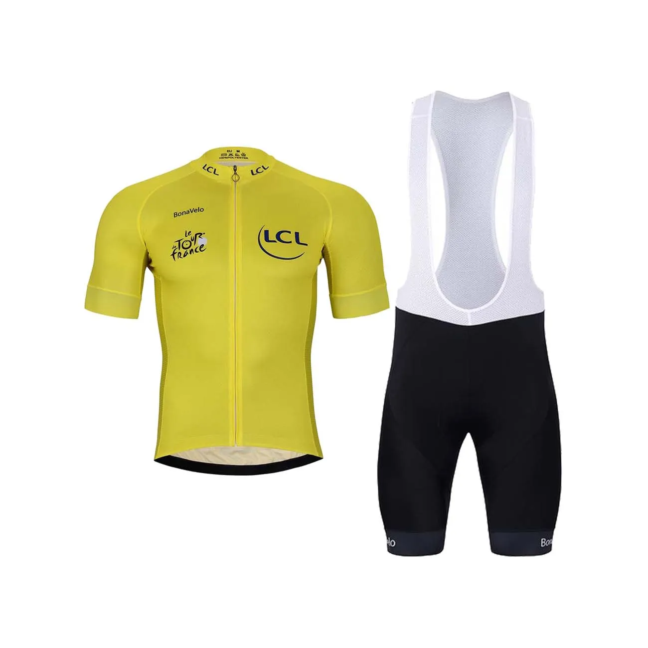 BONAVELO Cyklistický krátky dres a krátke nohavice - TOUR DE FRANCE 2025 - čierna/žltá BONAVELO Cyklistický krátky dres a krátke nohavice - TOUR DE FRANCE 2025 - čierna/žltá