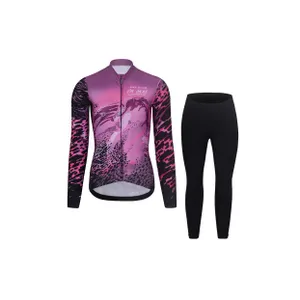 RIVANELLE Cyklistická zimná bunda a nohavice - ROSESCAPE WINTER - fialová/čierna RIVANELLE Cyklistická zimná bunda a nohavice - ROSESCAPE WINTER - fialová/čierna