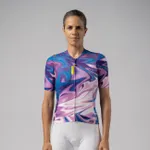 ALÉ Cyklistický dres s krátkym rukávom - SMOOTHIE - fialová/modrá ALÉ Cyklistický dres s krátkym rukávom - SMOOTHIE - fialová/modrá