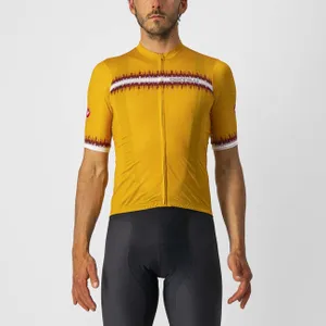 CASTELLI Cyklistický dres s krátkym rukávom - GRIMPEUR - žltá CASTELLI Cyklistický dres s krátkym rukávom - GRIMPEUR - žltá