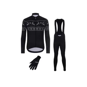 HOLOKOLO Cyklistický dlhý dres a nohavice - FROSTTRAIL WINTER - čierna HOLOKOLO Cyklistický dlhý dres a nohavice - FROSTTRAIL WINTER - čierna