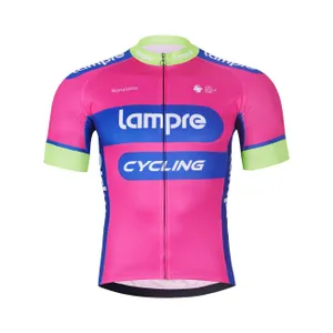 BONAVELO Cyklistický dres s krátkym rukávom - LAMPRE - ružová/modrá BONAVELO Cyklistický dres s krátkym rukávom - LAMPRE - ružová/modrá