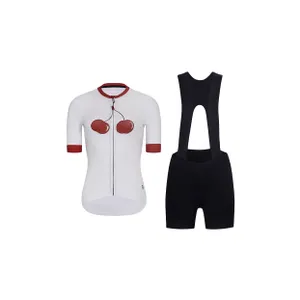 RIVANELLE Cyklistický krátky dres a krátke nohavice - FRUIT LADY - biela/čierna/červená RIVANELLE Cyklistický krátky dres a krátke nohavice - FRUIT LADY - biela/čierna/červená