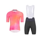 HOLOKOLO Cyklistický krátky dres a krátke nohavice - COSMA - antracitová/oranžová/ružová HOLOKOLO Cyklistický krátky dres a krátke nohavice - COSMA - antracitová/oranžová/ružová