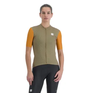 Dámsky cyklistický dres s krátkym rukávom SPORTFUL Checkmate w jersey, dark gold berry blue Dámsky cyklistický dres s krátkym rukávom SPORTFUL Checkmate w jersey, dark gold berry blue