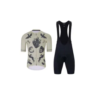 HOLOKOLO Cyklistický krátky dres a krátke nohavice - CRUST - ivory/čierna HOLOKOLO Cyklistický krátky dres a krátke nohavice - CRUST - ivory/čierna