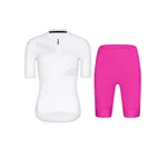 RIVANELLE Cyklistický krátky dres a krátke nohavice - CRYSTELLE - cyklamenová/biela RIVANELLE Cyklistický krátky dres a krátke nohavice - CRYSTELLE - cyklamenová/biela