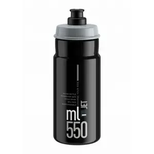 Fľaša na bicykel ELITE Fľaša JET čierna šedé logo 550 ml Fľaša na bicykel ELITE Fľaša JET čierna šedé logo 550 ml