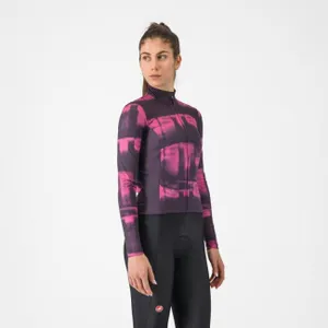 CASTELLI Cyklistický dres s dlhým rukávom zimný - BLUR THERMAL - čierna/fialová CASTELLI Cyklistický dres s dlhým rukávom zimný - BLUR THERMAL - čierna/fialová