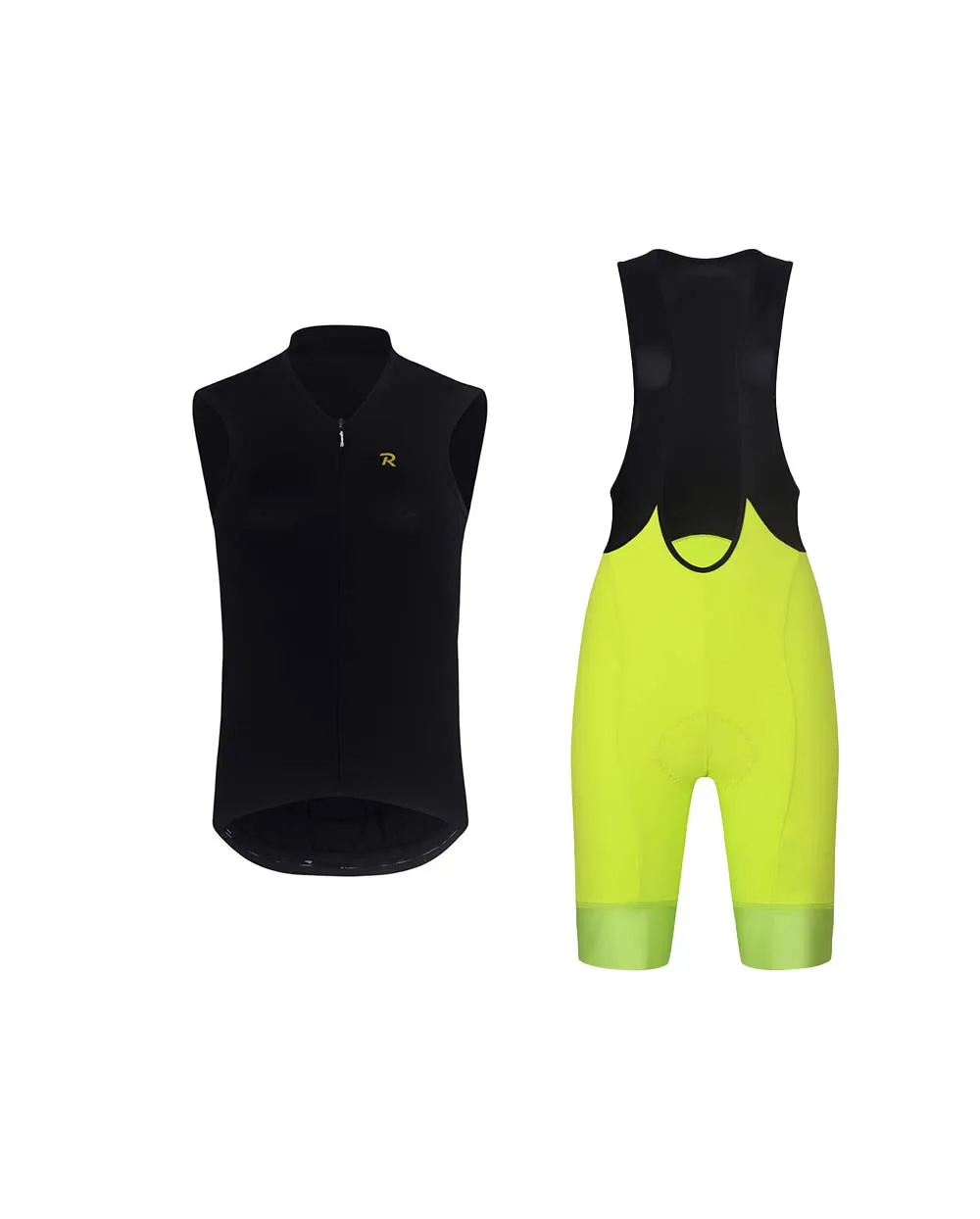 RIVANELLE Cyklistický krátky dres a krátke nohavice - PURE - žltá/čierna RIVANELLE Cyklistický krátky dres a krátke nohavice - PURE - žltá/čierna