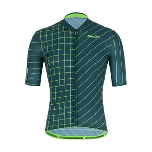 SANTINI Cyklistický dres s krátkym rukávom - SLEEK DINAMO - zelená SANTINI Cyklistický dres s krátkym rukávom - SLEEK DINAMO - zelená