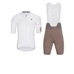 HOLOKOLO Cyklistický krátky dres a krátke nohavice - VICTORIOUS ELITE - biela/hnedá HOLOKOLO Cyklistický krátky dres a krátke nohavice - VICTORIOUS ELITE - biela/hnedá