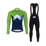 BONAVELO Cyklistický zimný dres a nohavice - SLOVENIA WINTER - zelená/čierna/modrá BONAVELO Cyklistický zimný dres a nohavice - SLOVENIA WINTER - zelená/čierna/modrá
