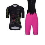 RIVANELLE Cyklistický krátky dres a krátke nohavice - MAAPPI DARK LADY - čierna/ružová RIVANELLE Cyklistický krátky dres a krátke nohavice - MAAPPI DARK LADY - čierna/ružová