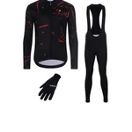 HOLOKOLO Cyklistický zimný dres a nohavice - PASSION WINTER - čierna/červená HOLOKOLO Cyklistický zimný dres a nohavice - PASSION WINTER - čierna/červená