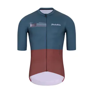 HOLOKOLO Cyklistický dres s krátkym rukávom - VIBES - šedá/červená HOLOKOLO Cyklistický dres s krátkym rukávom - VIBES - šedá/červená