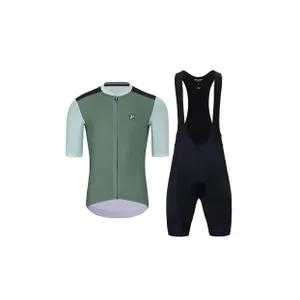 HOLOKOLO Cyklistický krátky dres a krátke nohavice - TECHNICAL - zelená/čierna HOLOKOLO Cyklistický krátky dres a krátke nohavice - TECHNICAL - zelená/čierna