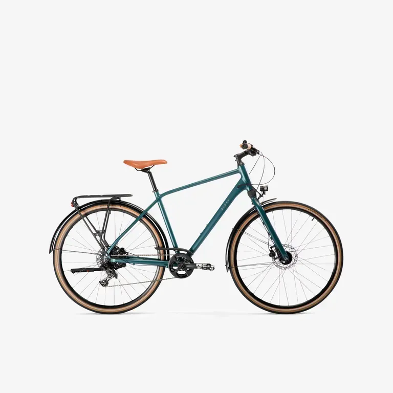 Mestský bicykel - Mestský bicykel LD 900 na dlhé trasy s vysokým rámom modrozelený Mestský bicykel - Mestský bicykel LD 900 na dlhé trasy s vysokým rámom modrozelený