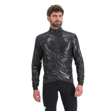 Pánska cyklistická bunda SPORTFUL Giara packable jacket, black Pánska cyklistická bunda SPORTFUL Giara packable jacket, black