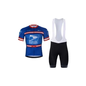 BONAVELO Cyklistický krátky dres a krátke nohavice - US POSTAL - čierna/modrá BONAVELO Cyklistický krátky dres a krátke nohavice - US POSTAL - čierna/modrá